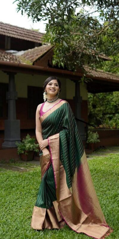 KPR 6047 Green in Soft Lichi Silk Jacquard Work Designer Work Saree . Exclusive Offer ₹1449. Delivery 4-6 Working Days. Shop now. | Bollywood Sarees, Creative Sarees, Designer Sarees, Embroidered Sarees, Ethnic Saree, Modern Digital sarees, Party Wear Sarees, Sarees