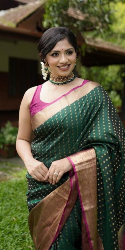KPR 6047 Green in Soft Lichi Silk Jacquard Work Designer Work Saree . Exclusive Offer ₹1449. Delivery 4-6 Working Days. Shop now. | Bollywood Sarees, Creative Sarees, Designer Sarees, Embroidered Sarees, Ethnic Saree, Modern Digital sarees, Party Wear Sarees, Sarees
