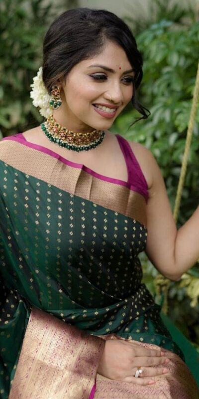 KPR 6047 Green in Soft Lichi Silk Jacquard Work Designer Work Saree . Exclusive Offer ₹1449. Delivery 4-6 Working Days. Shop now. | Bollywood Sarees, Creative Sarees, Designer Sarees, Embroidered Sarees, Ethnic Saree, Modern Digital sarees, Party Wear Sarees, Sarees