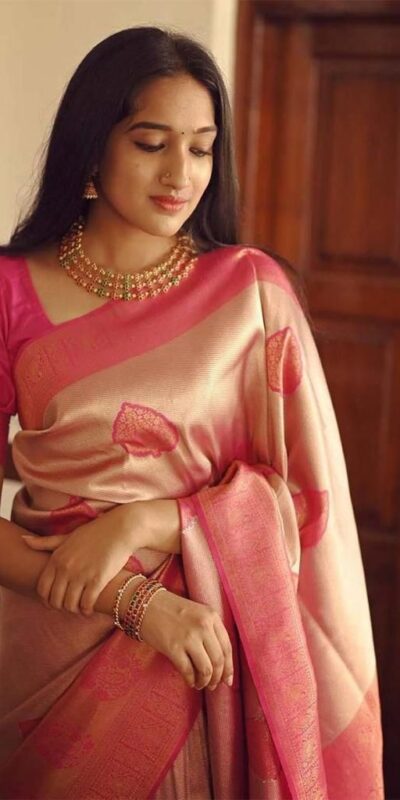 KP 5025 Pink in Soft Lichi Silk Jacquard Work Designer Work Saree . Exclusive Offer ₹1449. Delivery 4-6 Working Days. Shop now. | Bollywood Sarees, Creative Sarees, Designer Sarees, Embroidered Sarees, Ethnic Saree, Modern Digital sarees, Party Wear Sarees, Sarees
