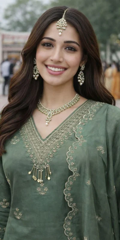 FC 4261 Green Color Roman Silk Salwar Suit with Embroidery Work. Available at ₹2549 only. Delivery 4-6 Working Days. Shop now. | Jump Suits, Straight Suits, Casual Suits, Creative suits, Designer Suits, Palazzo Suits, Party Wear Suits, Patiala Suits, Salwar suit