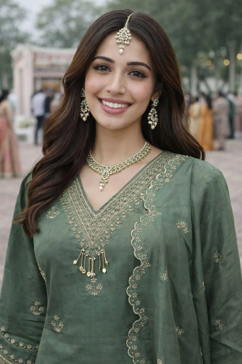 FC 4261 Green Color Roman Silk Salwar Suit with Embroidery Work. Available at ₹2549 only. Delivery 4-6 Working Days. Shop now. | Jump Suits, Straight Suits, Casual Suits, Creative suits, Designer Suits, Palazzo Suits, Party Wear Suits, Patiala Suits, Salwar suit