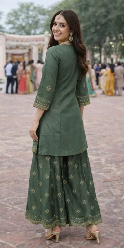 FC 4261 Green Color Roman Silk Salwar Suit with Embroidery Work. Available at ₹2549 only. Delivery 4-6 Working Days. Shop now. | Jump Suits, Straight Suits, Casual Suits, Creative suits, Designer Suits, Palazzo Suits, Party Wear Suits, Patiala Suits, Salwar suit