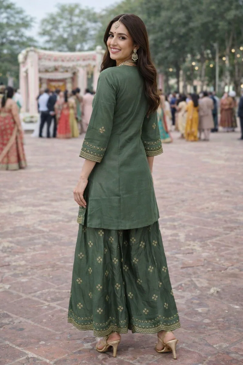 FC 4261 Green Color Roman Silk Salwar Suit with Embroidery Work. Available at ₹2549 only. Delivery 4-6 Working Days. Shop now. | Jump Suits, Straight Suits, Casual Suits, Creative suits, Designer Suits, Palazzo Suits, Party Wear Suits, Patiala Suits, Salwar suit