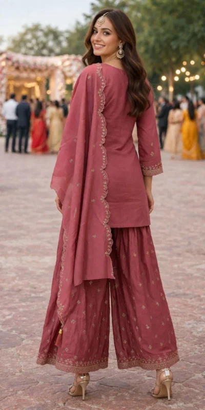 FC 4261 Peach Color Roman Silk Salwar Suit with Embroidery Work. Available at ₹2549 only. Delivery 4-6 Working Days. Shop now. | Jump Suits, Straight Suits, Casual Suits, Creative suits, Designer Suits, Palazzo Suits, Party Wear Suits, Patiala Suits, Salwar suit