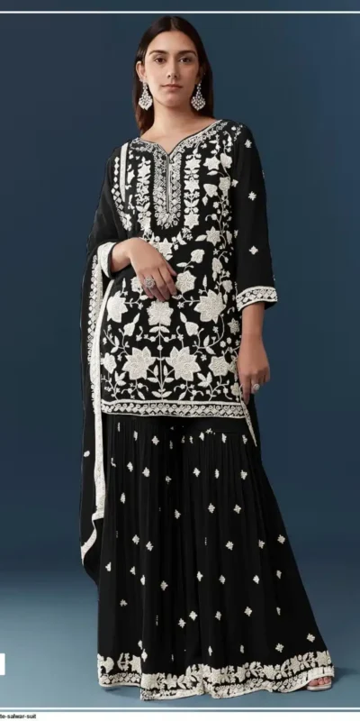 FC 727 Black Chiffon Georgette Salwar Suit. Perfect for Wedding, Party, Baby Shower, Pooja, Temple Visit – Grab it for ₹2599. Delivery 4-6 Work | Jump Suits, Straight Suits, Casual Suits, Creative suits, Designer Suits, Palazzo Suits, Party Wear Suits, Patiala Suits, Salwar suit