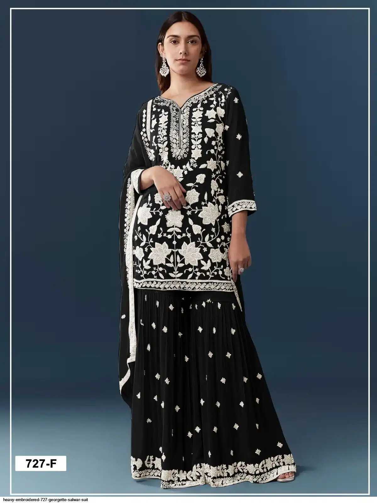 FC 727 Black Chiffon Georgette Salwar Suit. Perfect for Wedding, Party, Baby Shower, Pooja, Temple Visit – Grab it for ₹2599. Delivery 4-6 Work | Jump Suits, Straight Suits, Casual Suits, Creative suits, Designer Suits, Palazzo Suits, Party Wear Suits, Patiala Suits, Salwar suit