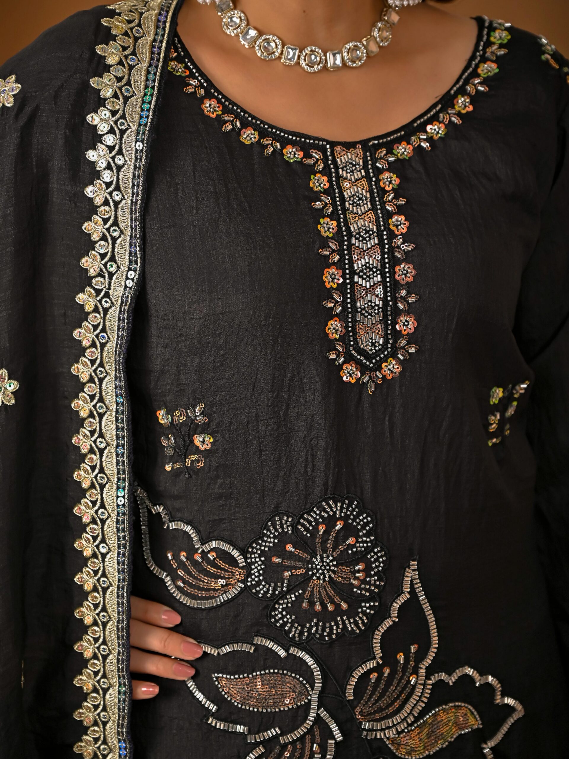 ND 5067 Black Vichitra Silk Salwar Suit with Embroidery Work. Wedding, Party, Festive, Events, Grab it for ₹2399. Delivery 4-6 Working Days. Shop now. | Jump Suits, Straight Suits, Casual Suits, Creative suits, Designer Suits, Palazzo Suits, Party Wear Suits, Patiala Suits, Salwar suit