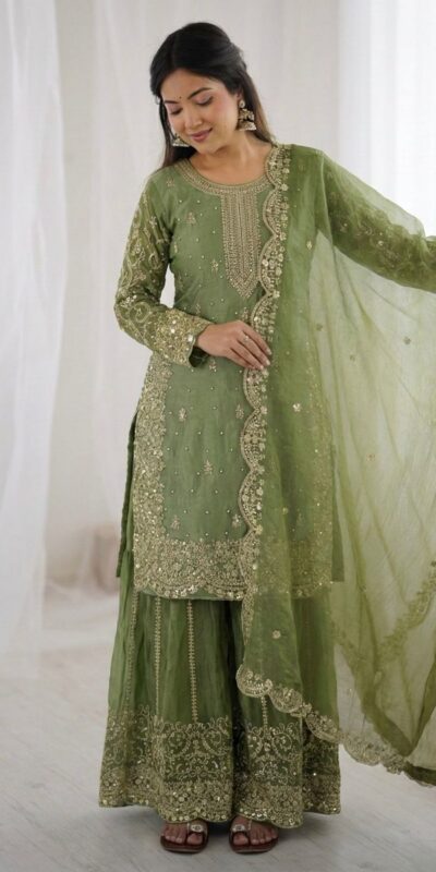 ZSR 3167 Green Fendy Silk Salwar Suitwith Embroidery Work & Lace Work. Now at just ₹2149. Delivery 4-6 Working Days. Shop now. | Jump Suits, Straight Suits, Casual Suits, Creative suits, Designer Suits, Palazzo Suits, Party Wear Suits, Patiala Suits, Salwar suit