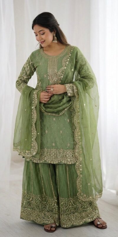 ZSR 3167 Green Fendy Silk Salwar Suitwith Embroidery Work & Lace Work. Now at just ₹2149. Delivery 4-6 Working Days. Shop now. | Jump Suits, Straight Suits, Casual Suits, Creative suits, Designer Suits, Palazzo Suits, Party Wear Suits, Patiala Suits, Salwar suit