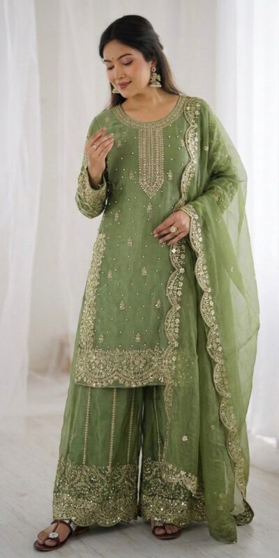 ZSR 3167 Green Fendy Silk Salwar Suitwith Embroidery Work & Lace Work. Now at just ₹2149. Delivery 4-6 Working Days. Shop now. | Jump Suits, Straight Suits, Casual Suits, Creative suits, Designer Suits, Palazzo Suits, Party Wear Suits, Patiala Suits, Salwar suit