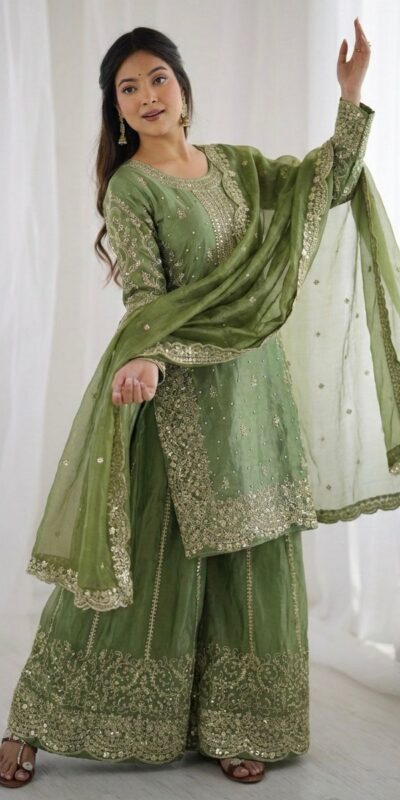 ZSR 3167 Green Fendy Silk Salwar Suitwith Embroidery Work & Lace Work. Now at just ₹2149. Delivery 4-6 Working Days. Shop now. | Jump Suits, Straight Suits, Casual Suits, Creative suits, Designer Suits, Palazzo Suits, Party Wear Suits, Patiala Suits, Salwar suit