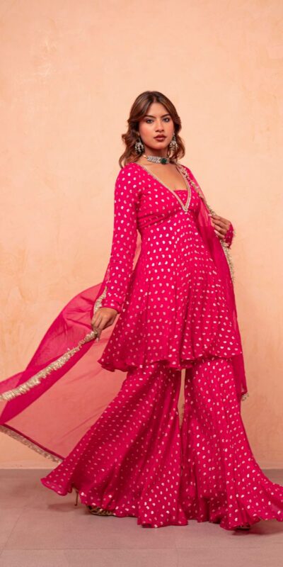 ZSR 3173 Pink Chanderi Jacquard Butti Salwar Suit with Mirror Work & Lace Work. Festive Deal ₹2049. Delivery 4-6 Working Days. Shop now. | Jump Suits, Straight Suits, Casual Suits, Creative suits, Designer Suits, Palazzo Suits, Party Wear Suits, Patiala Suits, Salwar suit