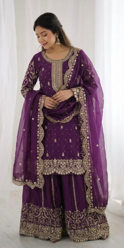 ZSR 3167 Purple Fendy Silk Salwar Suitwith Embroidery Work & Lace Work. Now at just ₹2149. Delivery 4-6 Working Days. Shop now. | Jump Suits, Straight Suits, Casual Suits, Creative suits, Designer Suits, Palazzo Suits, Party Wear Suits, Patiala Suits, Salwar suit