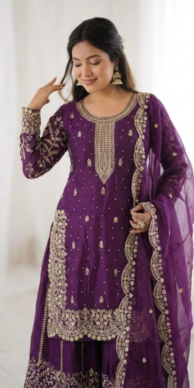 ZSR 3167 Purple Fendy Silk Salwar Suitwith Embroidery Work & Lace Work. Now at just ₹2149. Delivery 4-6 Working Days. Shop now. | Jump Suits, Straight Suits, Casual Suits, Creative suits, Designer Suits, Palazzo Suits, Party Wear Suits, Patiala Suits, Salwar suit