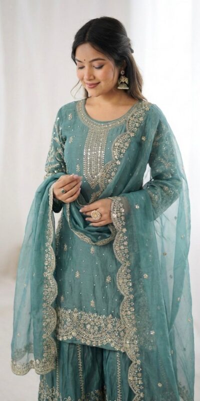 ZSR 3167 Sea Green Fendy Silk Salwar Suitwith Embroidery Work & Lace Work. Now at just ₹2149. Delivery 4-6 Working Days. Shop now. | Jump Suits, Straight Suits, Casual Suits, Creative suits, Designer Suits, Palazzo Suits, Party Wear Suits, Patiala Suits, Salwar suit