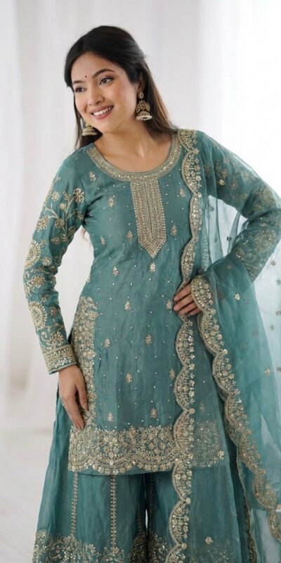 ZSR 3167 Sea Green Fendy Silk Salwar Suitwith Embroidery Work & Lace Work. Now at just ₹2149. Delivery 4-6 Working Days. Shop now. | Jump Suits, Straight Suits, Casual Suits, Creative suits, Designer Suits, Palazzo Suits, Party Wear Suits, Patiala Suits, Salwar suit