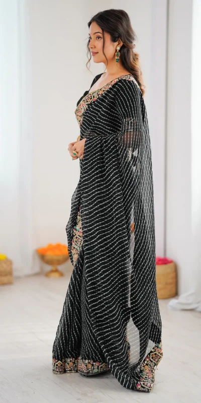 SP 79 Black Faux Georgette Saree Perfect for Wedding, Party, Lohri, Engagement, Baby Shower – . Now at just ₹1999. Delivery 4-6 Working Days. Shop now | Bollywood Sarees, Creative Sarees, Designer Sarees, Embroidered Sarees, Ethnic Saree, Modern Digital sarees, Party Wear Sarees, Sarees