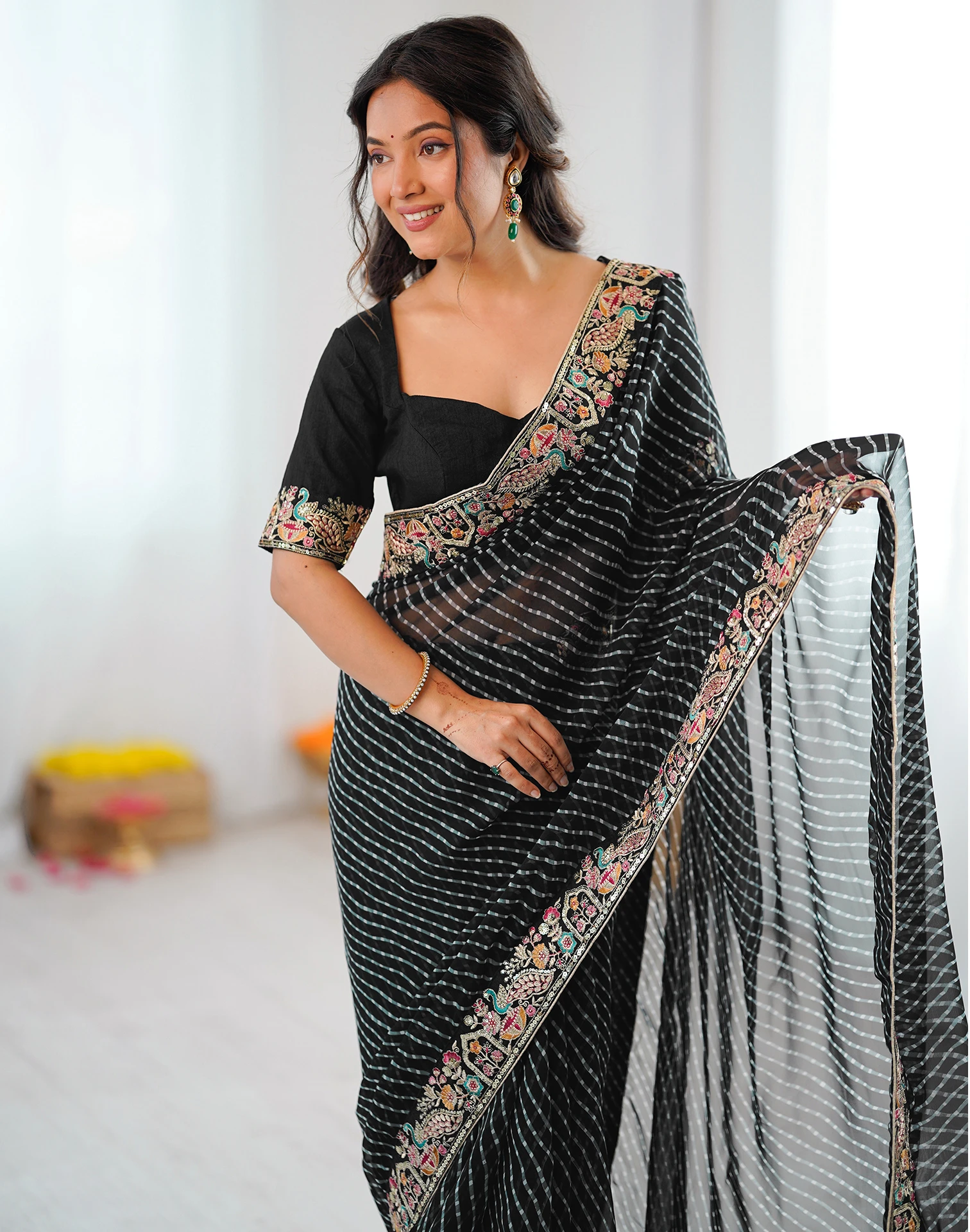 SP 79 Black Faux Georgette Saree Perfect for Wedding, Party, Lohri, Engagement, Baby Shower – . Now at just ₹1999. Delivery 4-6 Working Days. Shop now | Bollywood Sarees, Creative Sarees, Designer Sarees, Embroidered Sarees, Ethnic Saree, Modern Digital sarees, Party Wear Sarees, Sarees