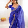 SP 79 Blue Faux Georgette Saree Perfect for Wedding, Party, Lohri, Engagement, Baby Shower – . Now at just ₹1999. Delivery 4-6 Working Days. Shop now | Bollywood Sarees, Creative Sarees, Designer Sarees, Embroidered Sarees, Ethnic Saree, Modern Digital sarees, Party Wear Sarees, Sarees