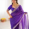 SP 79 Purple Faux Georgette Saree Perfect for Wedding, Party, Lohri, Engagement, Baby Shower – . Now at just ₹1999. Delivery 4-6 Working Days. Shop now | Bollywood Sarees, Creative Sarees, Designer Sarees, Embroidered Sarees, Ethnic Saree, Modern Digital sarees, Party Wear Sarees, Sarees