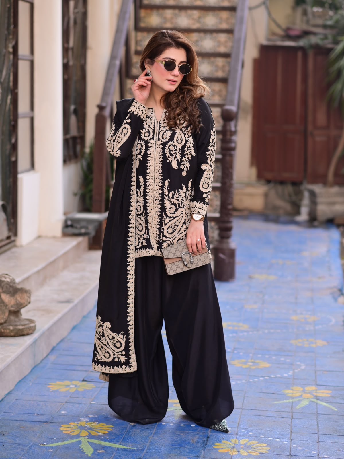 KD 1631 Black Black Faux Georgette Salwar Suit with Embroidery Work. Get it for ₹2099. Delivery 4-6 Working Days. Shop now. | Jump Suits, Straight Suits, Casual Suits, Creative suits, Designer Suits, Palazzo Suits, Party Wear Suits, Patiala Suits, Salwar suit