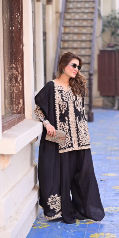 KD 1631 Black Black Faux Georgette Salwar Suit with Embroidery Work. Get it for ₹2099. Delivery 4-6 Working Days. Shop now. | Jump Suits, Straight Suits, Casual Suits, Creative suits, Designer Suits, Palazzo Suits, Party Wear Suits, Patiala Suits, Salwar suit