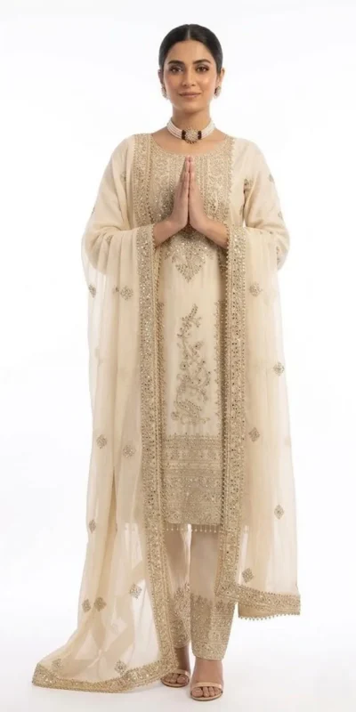 ZD 10020 Off White Chinon Silk Salwar Suit Perfect for Wedding, Party, Ganesh Chaturthi, Baby Shower, Makar Sankranti – . Affordable Price ₹1999. | Jump Suits, Straight Suits, Casual Suits, Creative suits, Designer Suits, Palazzo Suits, Party Wear Suits, Patiala Suits, Salwar suit