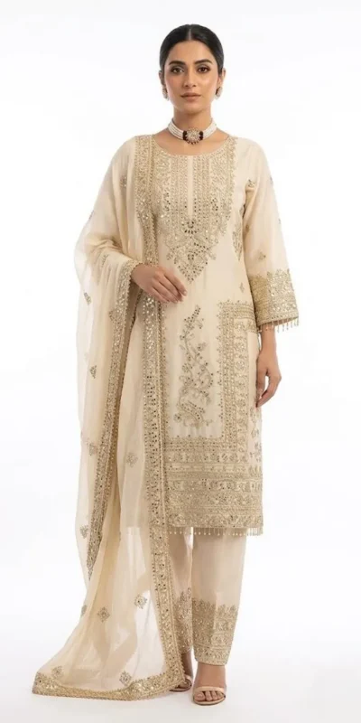 ZD 10020 Off White Chinon Silk Salwar Suit Perfect for Wedding, Party, Ganesh Chaturthi, Baby Shower, Makar Sankranti – . Affordable Price ₹1999. | Jump Suits, Straight Suits, Casual Suits, Creative suits, Designer Suits, Palazzo Suits, Party Wear Suits, Patiala Suits, Salwar suit
