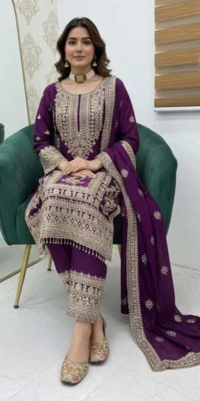 ZD 10020 Wine Chinon Silk Salwar Suit Perfect for Wedding, Party, Ganesh Chaturthi, Baby Shower, Makar Sankranti – . Affordable Price ₹1999. | Jump Suits, Straight Suits, Casual Suits, Creative suits, Designer Suits, Palazzo Suits, Party Wear Suits, Patiala Suits, Salwar suit