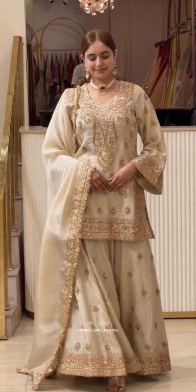 AD 236 Cream Color Chinon Silk Salwar Suit with Embroidery Work. Online Get it for ₹2149. Delivery 4-6 Working Days. Shop now. | Jump Suits, Straight Suits, Casual Suits, Creative suits, Designer Suits, Palazzo Suits, Party Wear Suits, Patiala Suits, Salwar suit