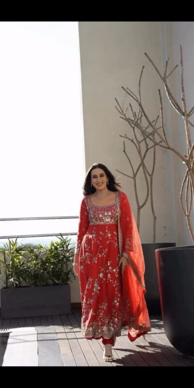 SSR 545 Red in Red Georgette Embroidery Work & Sequins Work Gown . Festive Deal ₹2149. Delivery 4-6 Working Days. Shop now. | Bollywood Gowns, Creative Gowns, Designer Gowns, Embroidered Gowns, Gowns, Party Wear Gowns