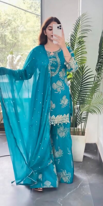NSR 900 Sky Blue Faux Georgette Salwar Suit with Sequins Work & Embroidery Work. Now at just ₹2150. Delivery 4-6 Working Days. Shop now. | Jump Suits, Casual Suits, Creative suits, Designer Suits, Palazzo Suits, Party Wear Suits, Patiala Suits, Salwar suit