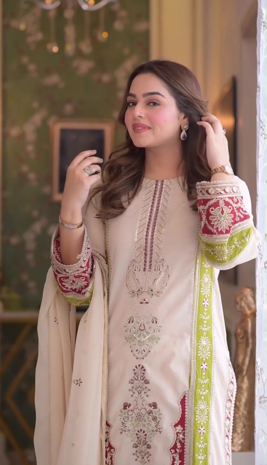 AD 238 Cream Roman Silk Salwar Suit Perfect for Wedding, Party, Lohri, Onam, Reception – . Grab it for ₹2399. Delivery 4-6 Working Days. Shop now. | Jump Suits, Straight Suits, Casual Suits, Creative suits, Designer Suits, Palazzo Suits, Party Wear Suits, Patiala Suits, Salwar suit