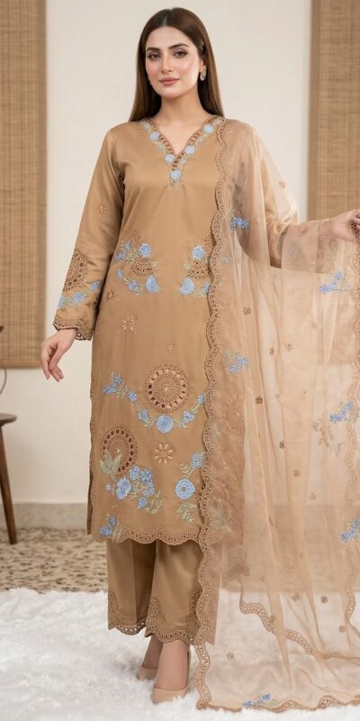 VLM 343 Chiku Roman Salwar Suit with Cut Work & Embroidery Work. Exclusive Offer ₹2449. Delivery 4-6 Working Days. Shop now. | Jump Suits, Straight Suits, Casual Suits, Creative suits, Designer Suits, Palazzo Suits, Party Wear Suits, Patiala Suits, Salwar suit