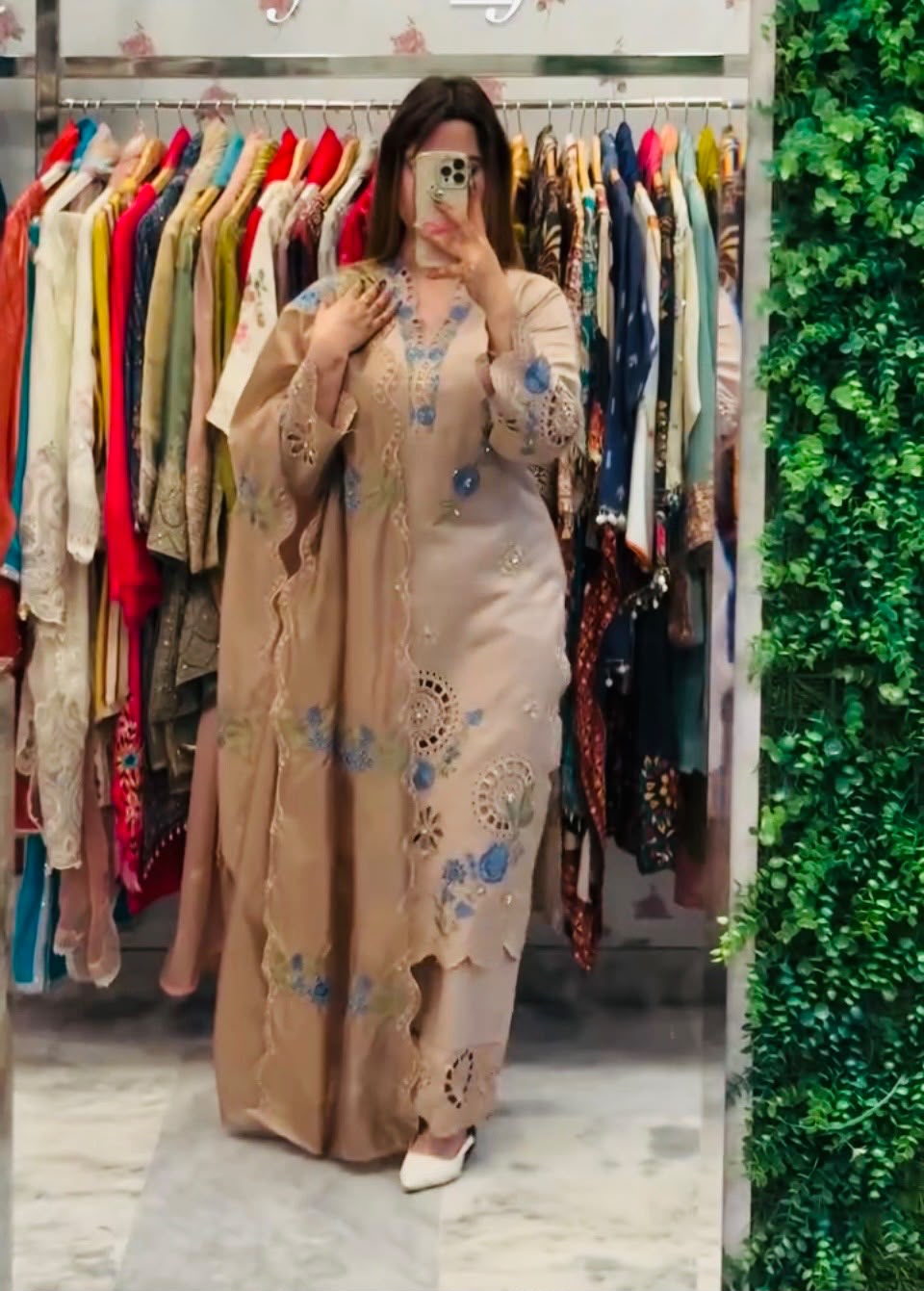 VLM 343 Chiku Roman Salwar Suit with Cut Work & Embroidery Work. Exclusive Offer ₹2449. Delivery 4-6 Working Days. Shop now. | Jump Suits, Straight Suits, Casual Suits, Creative suits, Designer Suits, Palazzo Suits, Party Wear Suits, Patiala Suits, Salwar suit