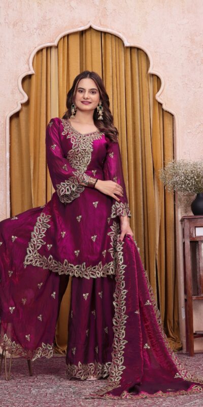 FE 141 Wine Fendy Silk Salwar Suit with Mirror Work & Embroidery Work. Best Price ₹2449. Delivery 4-6 Working Days. Shop now. | Jump Suits, Straight Suits, Casual Suits, Creative suits, Designer Suits, Palazzo Suits, Party Wear Suits, Patiala Suits, Salwar suit