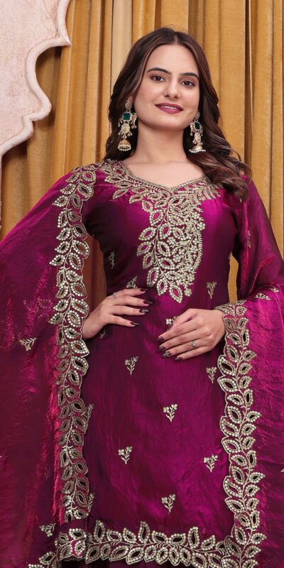 FE 141 Wine Fendy Silk Salwar Suit with Mirror Work & Embroidery Work. Best Price ₹2449. Delivery 4-6 Working Days. Shop now. | Jump Suits, Straight Suits, Casual Suits, Creative suits, Designer Suits, Palazzo Suits, Party Wear Suits, Patiala Suits, Salwar suit