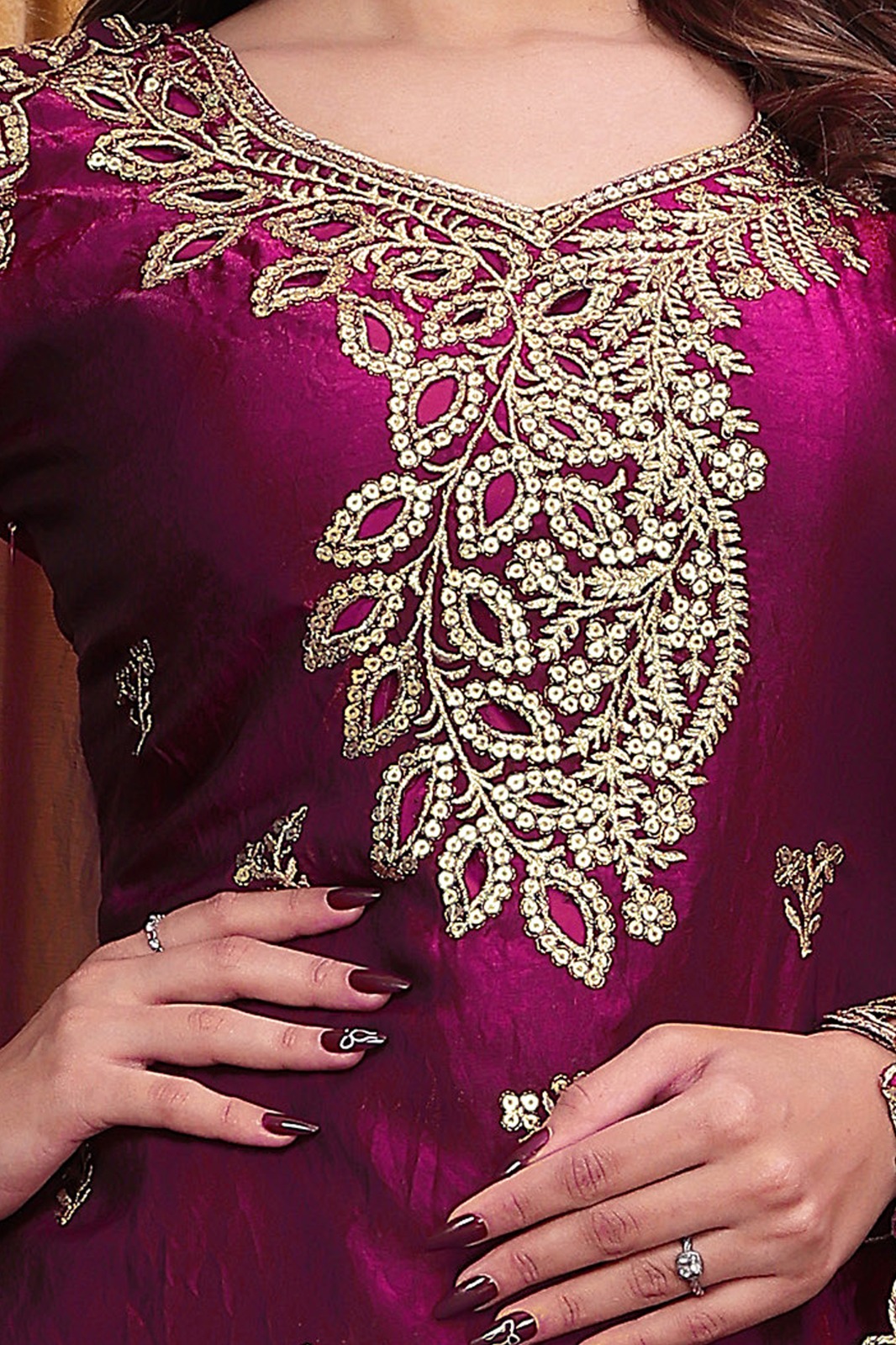 FE 141 Wine Fendy Silk Salwar Suit with Mirror Work & Embroidery Work. Best Price ₹2449. Delivery 4-6 Working Days. Shop now. | Jump Suits, Straight Suits, Casual Suits, Creative suits, Designer Suits, Palazzo Suits, Party Wear Suits, Patiala Suits, Salwar suit