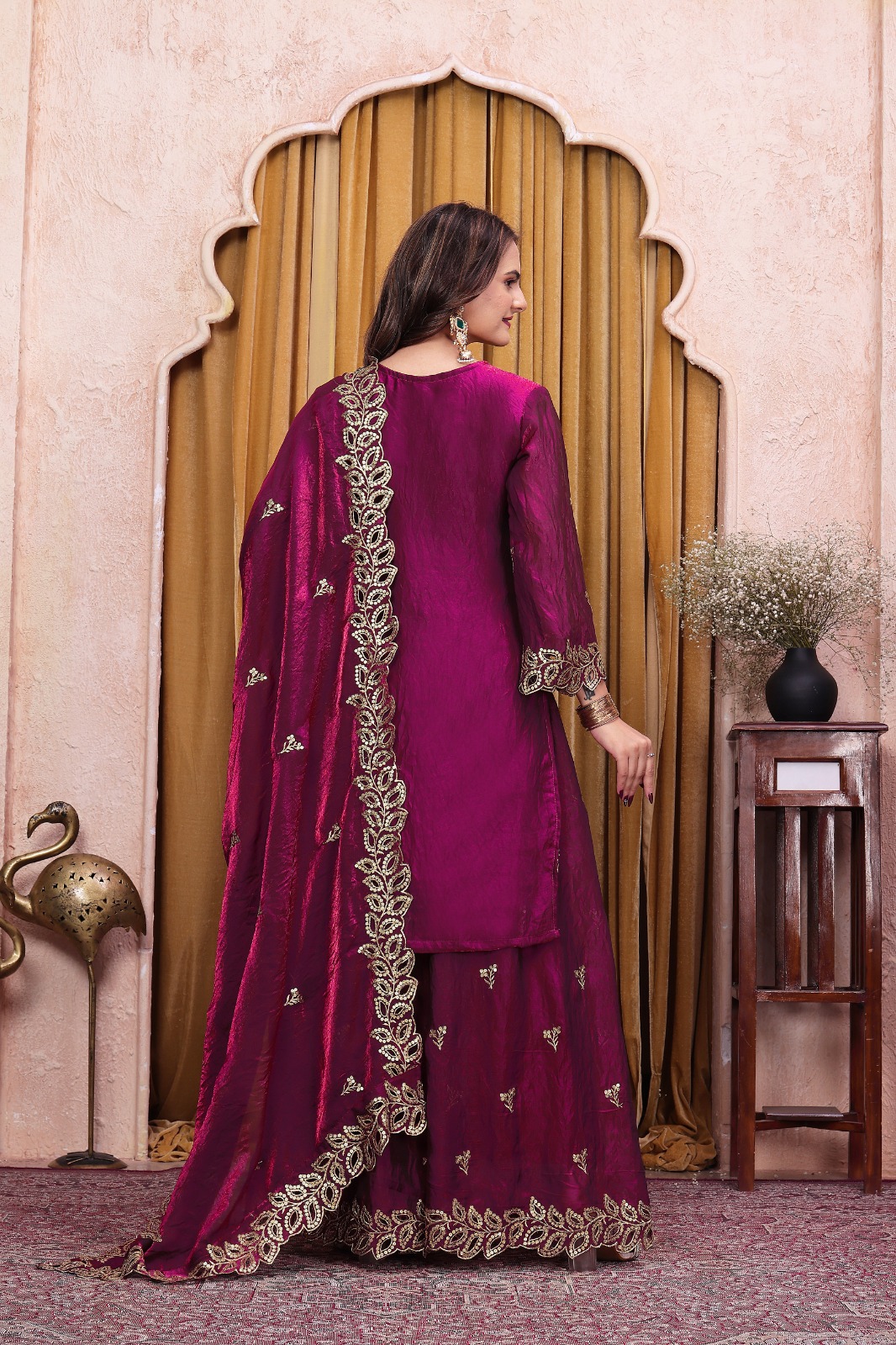 FE 141 Wine Fendy Silk Salwar Suit with Mirror Work & Embroidery Work. Best Price ₹2449. Delivery 4-6 Working Days. Shop now. | Jump Suits, Straight Suits, Casual Suits, Creative suits, Designer Suits, Palazzo Suits, Party Wear Suits, Patiala Suits, Salwar suit