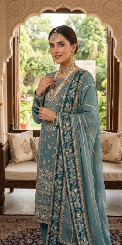 ZSR 3175 Blue Fox Georgette Salwar Suit with Embroidery Work & Sequins Work. Grab it for ₹2399. Delivery 4-6 Working Days. Shop now. | Jump Suits, Straight Suits, Casual Suits, Creative suits, Designer Suits, Palazzo Suits, Party Wear Suits, Patiala Suits, Salwar suit