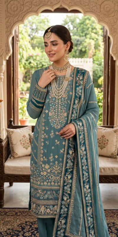 ZSR 3175 Blue Fox Georgette Salwar Suit with Embroidery Work & Sequins Work. Grab it for ₹2399. Delivery 4-6 Working Days. Shop now. | Jump Suits, Straight Suits, Casual Suits, Creative suits, Designer Suits, Palazzo Suits, Party Wear Suits, Patiala Suits, Salwar suit