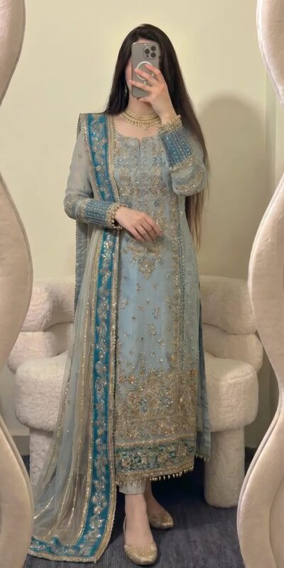 ZSR 3175 Blue Fox Georgette Salwar Suit with Embroidery Work & Sequins Work. Grab it for ₹2399. Delivery 4-6 Working Days. Shop now. | Jump Suits, Straight Suits, Casual Suits, Creative suits, Designer Suits, Palazzo Suits, Party Wear Suits, Patiala Suits, Salwar suit