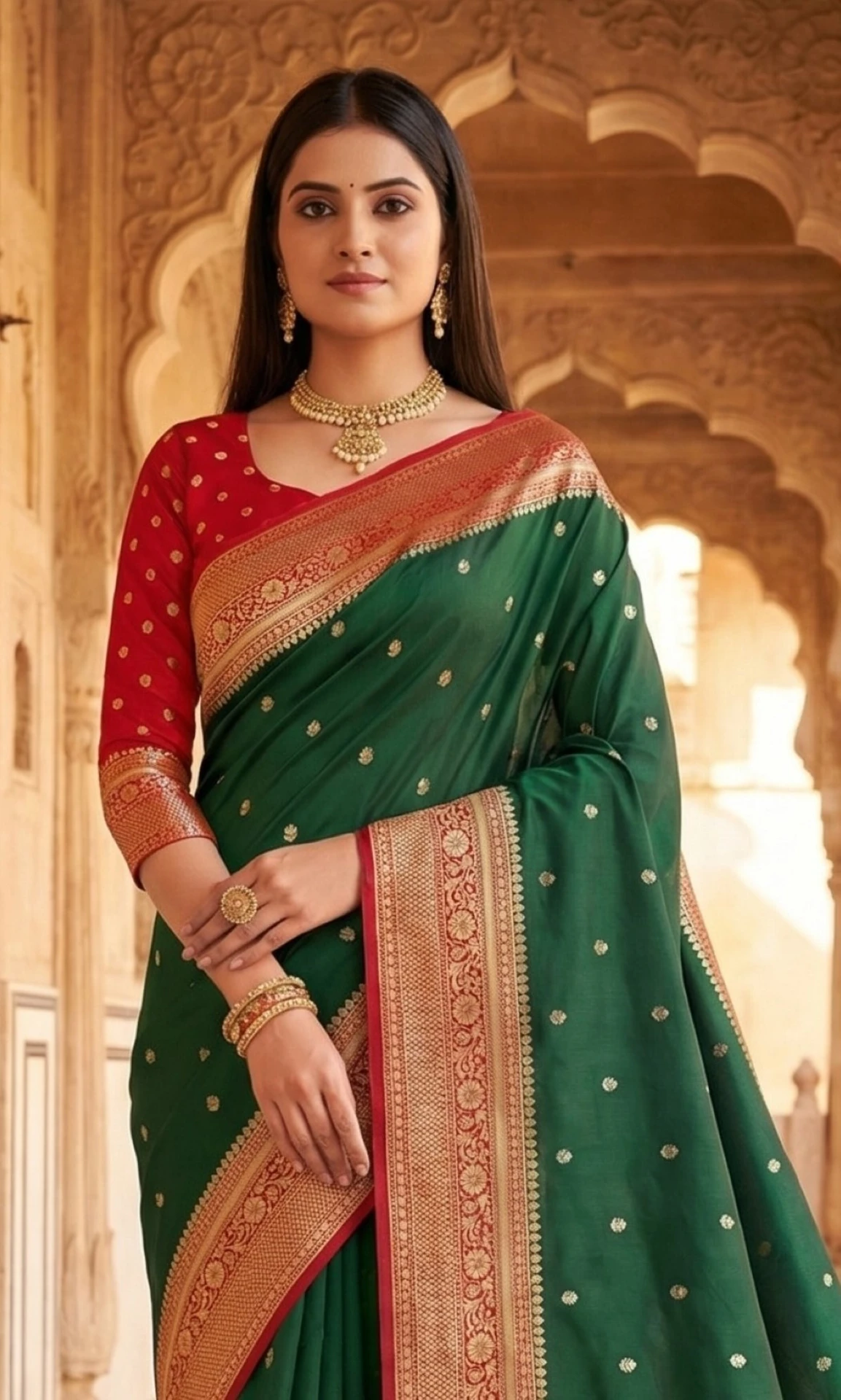 MB 6079 Green Soft Banarasi Silk Saree with Zari Work & Moti Work. Introductory Price ₹1949. Delivery 4-6 Working Days. Shop now. | Bollywood Sarees, Creative Sarees, Designer Sarees, Embroidered Sarees, Ethnic Saree, Modern Digital sarees, Party Wear Sarees, Sarees