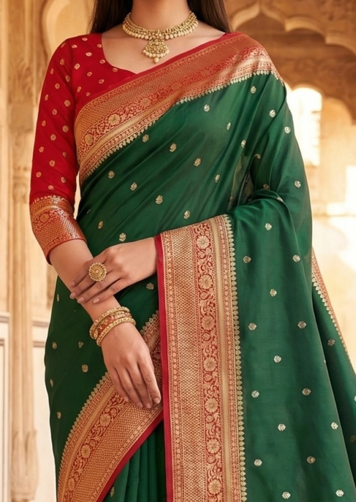 MB 6079 Green Soft Banarasi Silk Saree with Zari Work & Moti Work. Introductory Price ₹1949. Delivery 4-6 Working Days. Shop now. | Bollywood Sarees, Creative Sarees, Designer Sarees, Embroidered Sarees, Ethnic Saree, Modern Digital sarees, Party Wear Sarees, Sarees