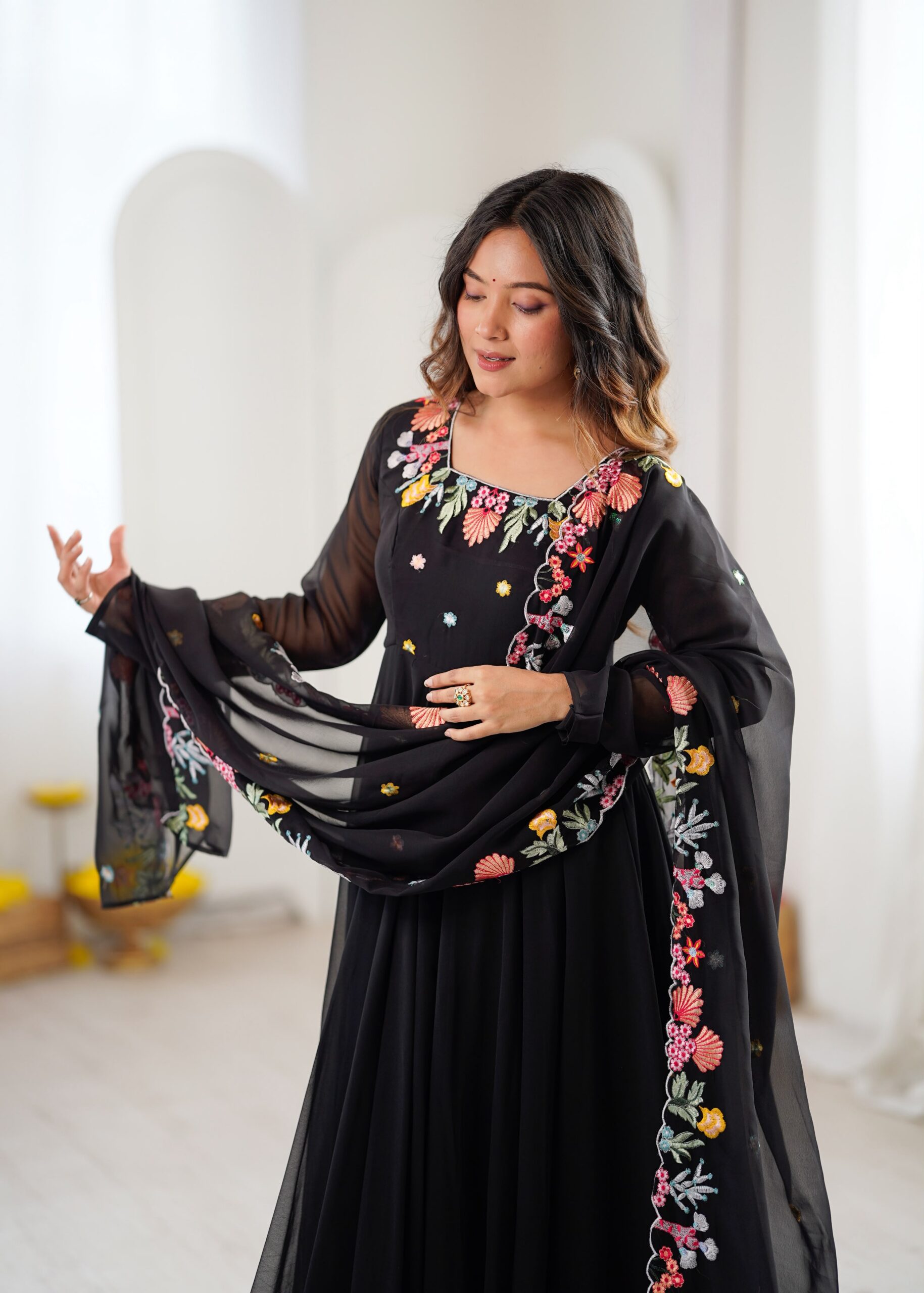 NSR 901 Black Faux Georgette Salwar Suit with Lace Work & Embroidery Work. Introductory Price ₹2099. Delivery 4-6 Working Days. Shop now. | Jump Suits, Straight Suits, Casual Suits, Creative suits, Designer Suits, Palazzo Suits, Party Wear Suits, Patiala Suits, Salwar suit