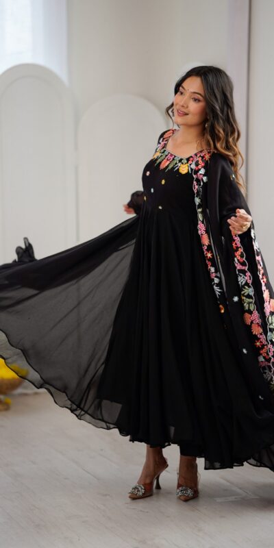 NSR 901 Black Faux Georgette Salwar Suit with Lace Work & Embroidery Work. Introductory Price ₹2099. Delivery 4-6 Working Days. Shop now. | Jump Suits, Straight Suits, Casual Suits, Creative suits, Designer Suits, Palazzo Suits, Party Wear Suits, Patiala Suits, Salwar suit