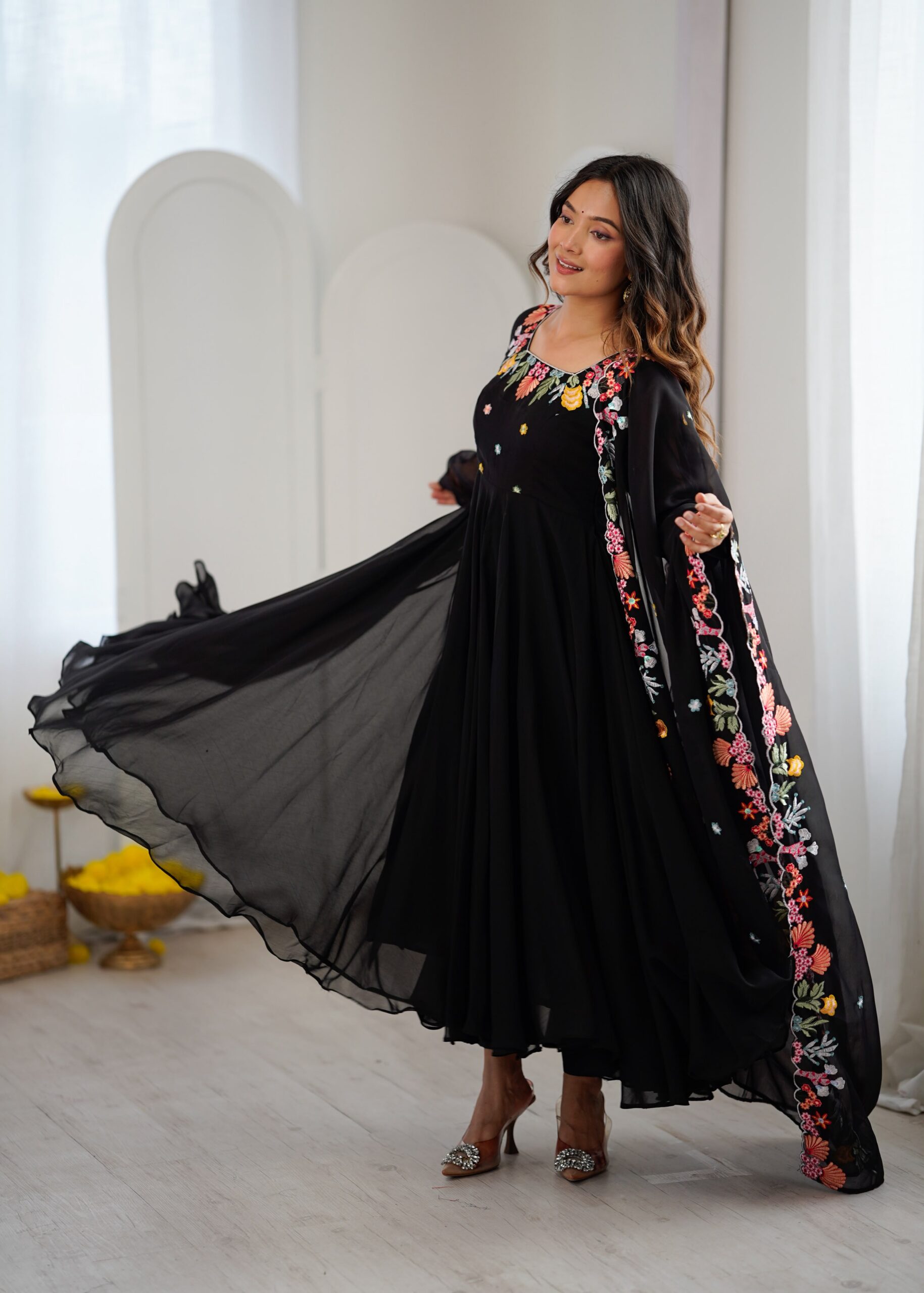 NSR 901 Black Faux Georgette Salwar Suit with Lace Work & Embroidery Work. Introductory Price ₹2099. Delivery 4-6 Working Days. Shop now. | Jump Suits, Straight Suits, Casual Suits, Creative suits, Designer Suits, Palazzo Suits, Party Wear Suits, Patiala Suits, Salwar suit