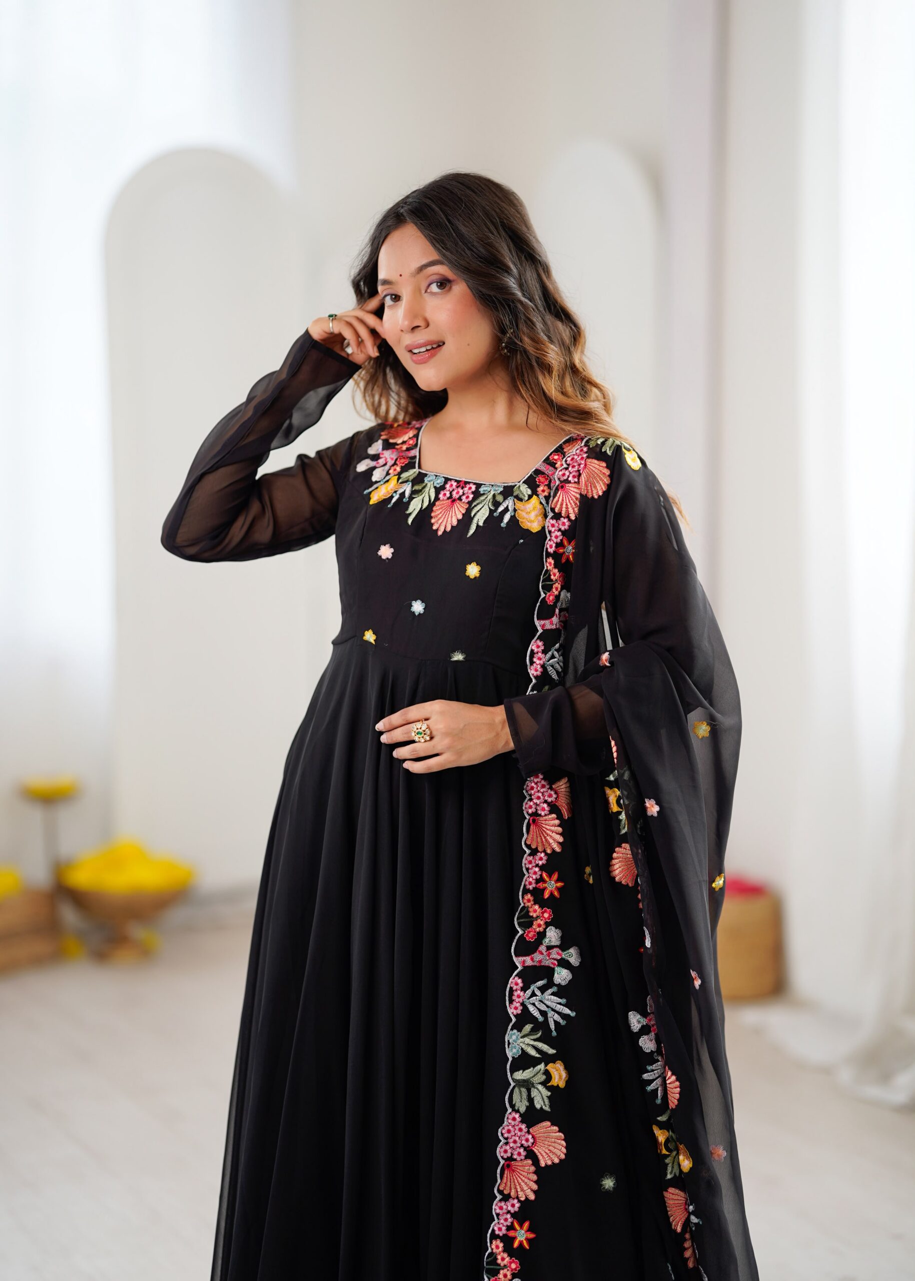 NSR 901 Black Faux Georgette Salwar Suit with Lace Work & Embroidery Work. Introductory Price ₹2099. Delivery 4-6 Working Days. Shop now. | Jump Suits, Straight Suits, Casual Suits, Creative suits, Designer Suits, Palazzo Suits, Party Wear Suits, Patiala Suits, Salwar suit