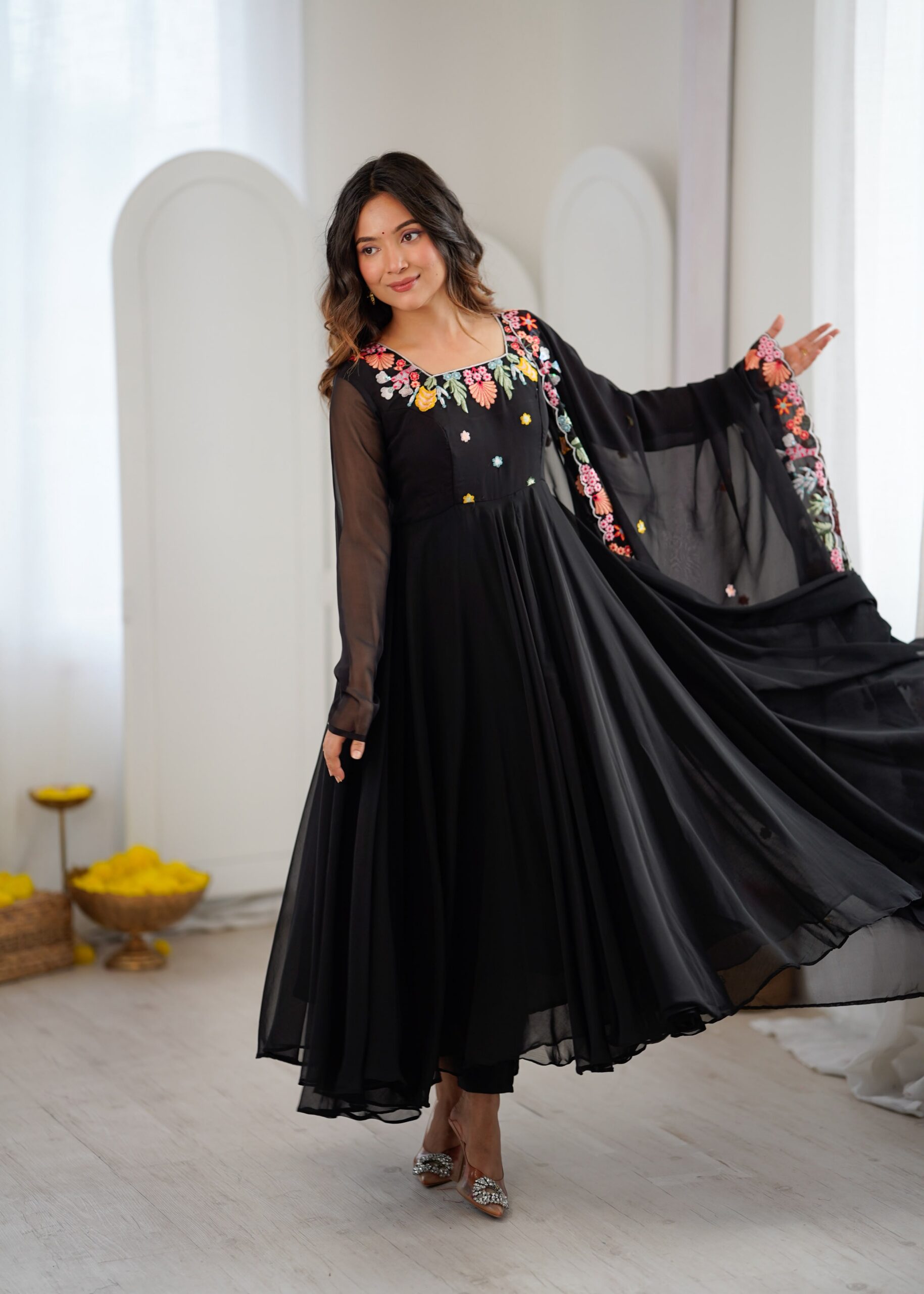 NSR 901 Black Faux Georgette Salwar Suit with Lace Work & Embroidery Work. Introductory Price ₹2099. Delivery 4-6 Working Days. Shop now. | Jump Suits, Straight Suits, Casual Suits, Creative suits, Designer Suits, Palazzo Suits, Party Wear Suits, Patiala Suits, Salwar suit